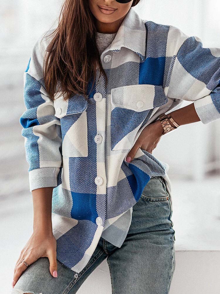 Stine - Oversized Geruite Blouse
