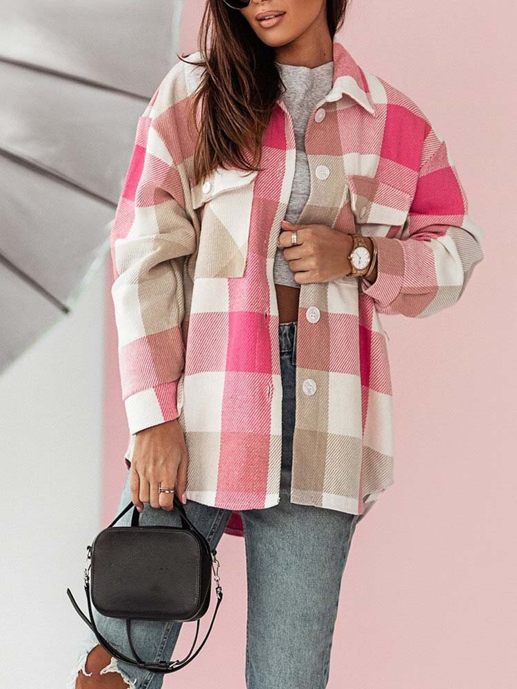 Stine - Oversized Geruite Blouse
