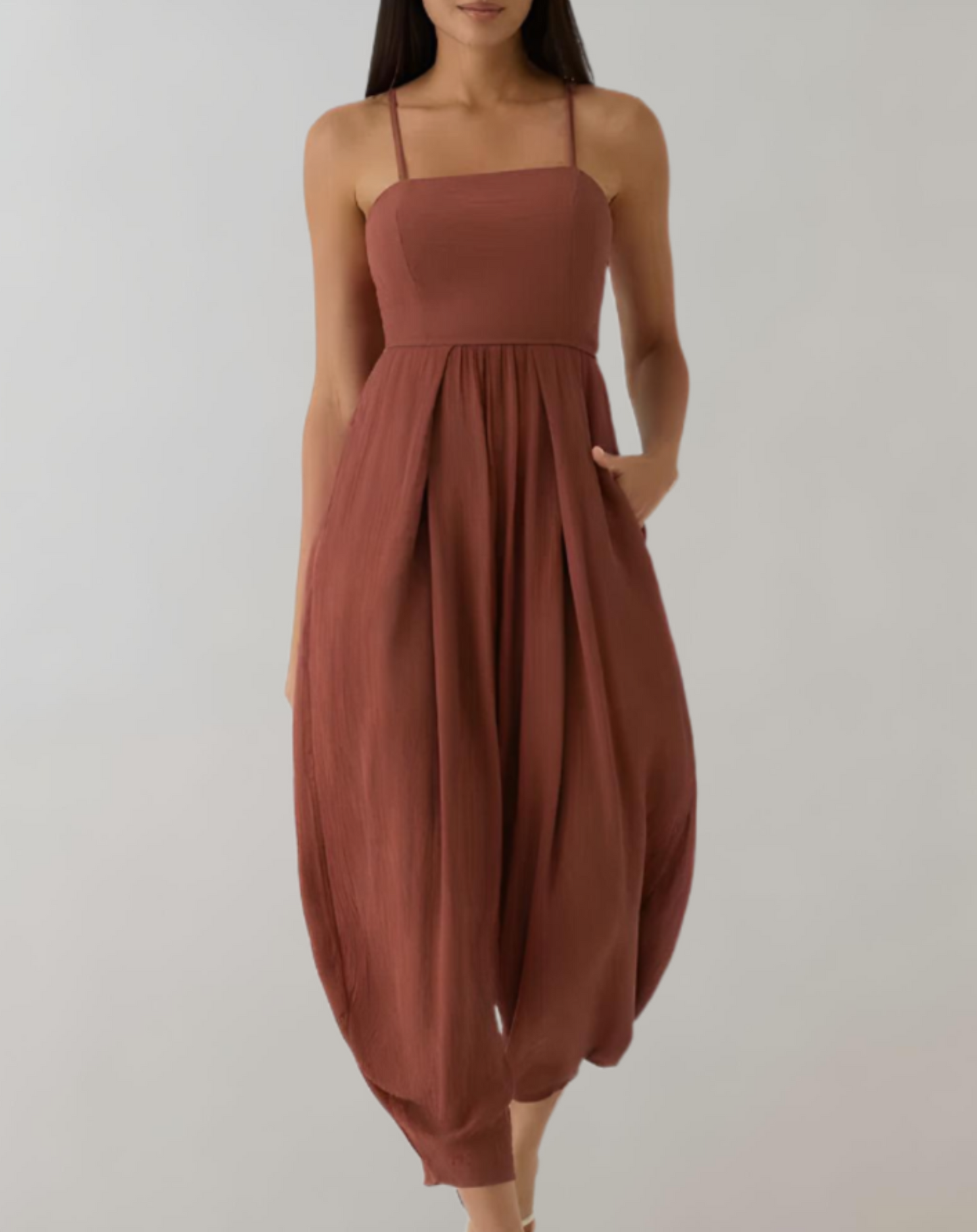 Thyra - Elegante Spaghettibandjes Rugloze Zomerjumpsuit