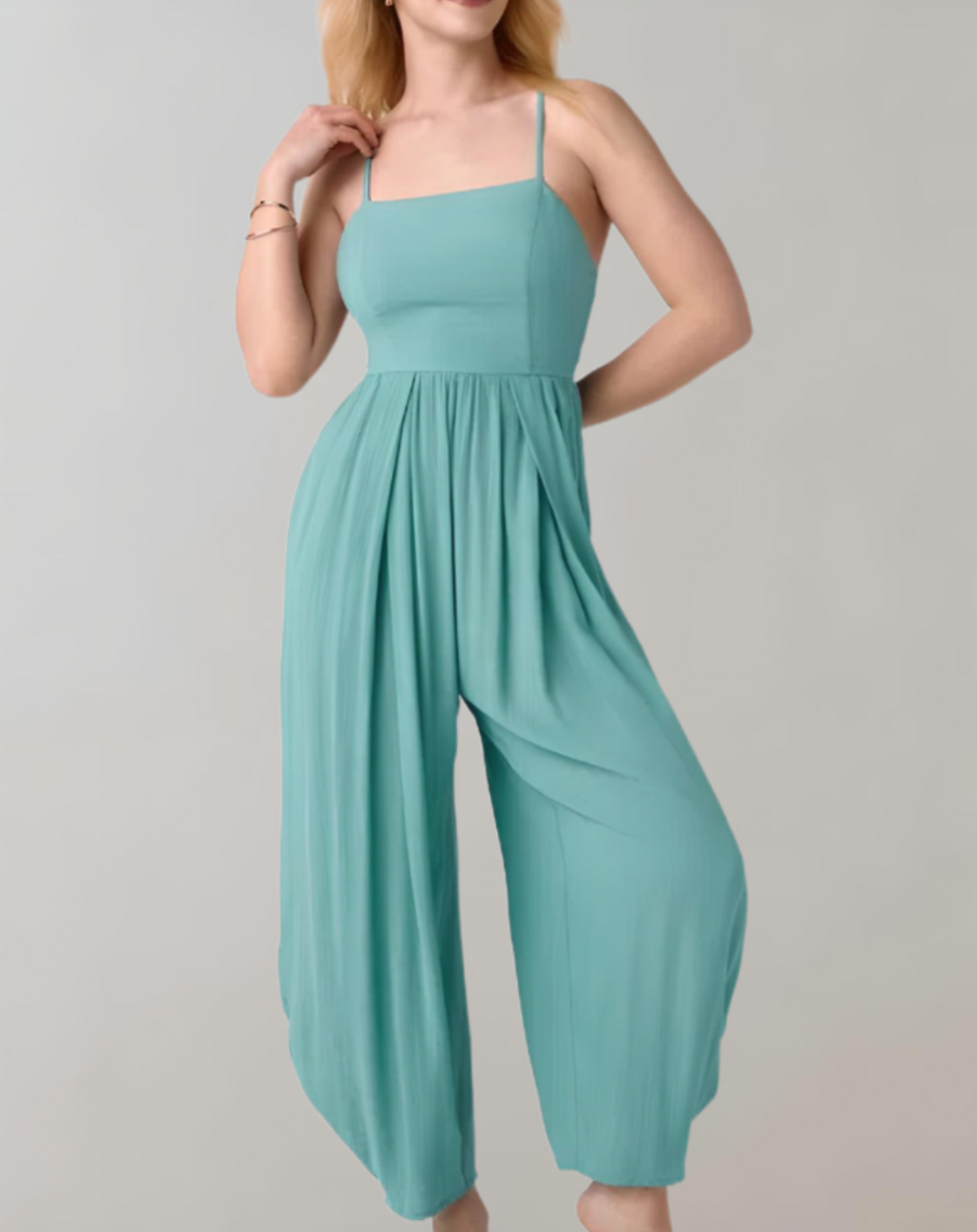 Thyra - Elegante Spaghettibandjes Rugloze Zomerjumpsuit