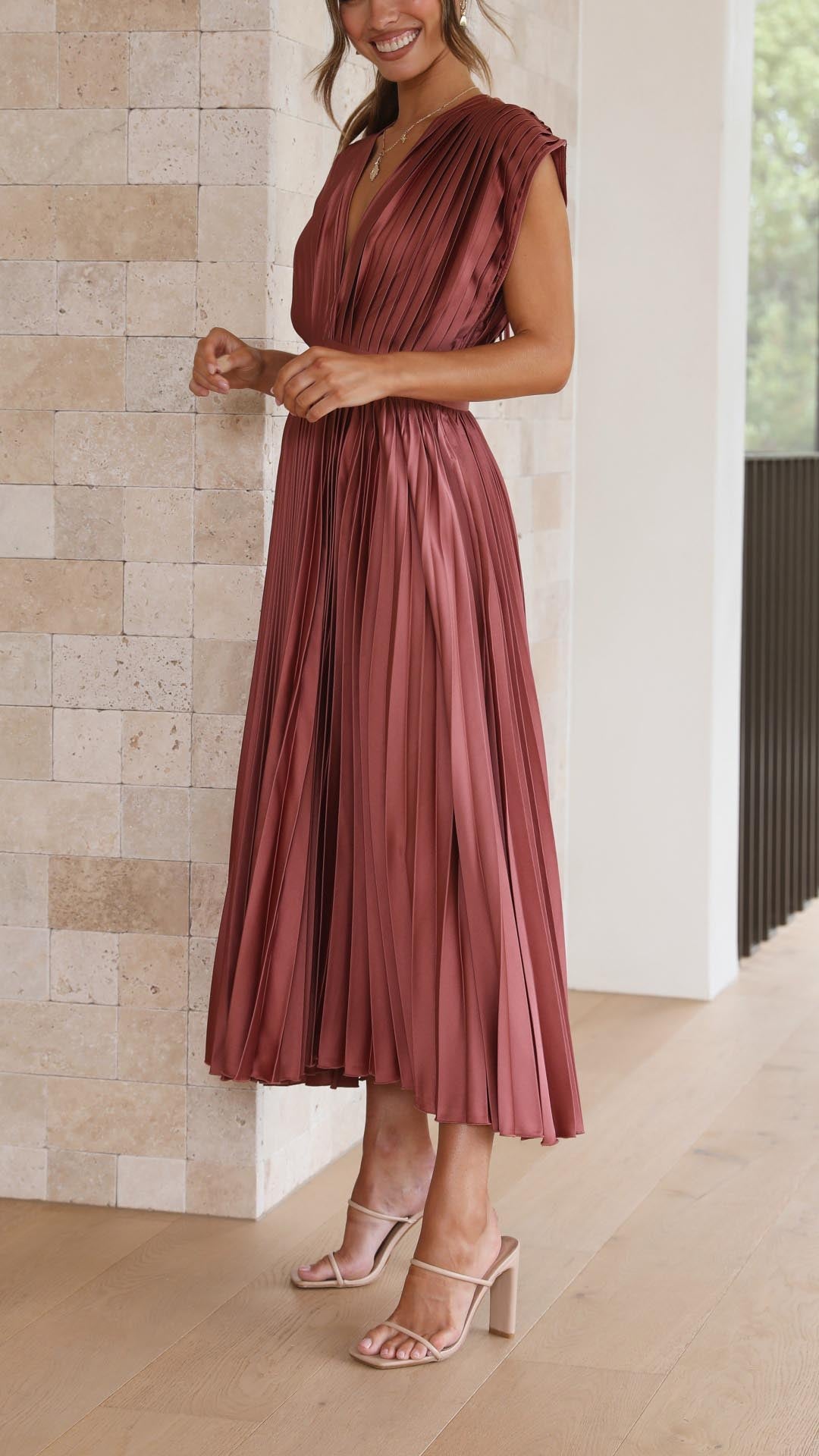Viondra - Elegante Plisséjurk voor Dames