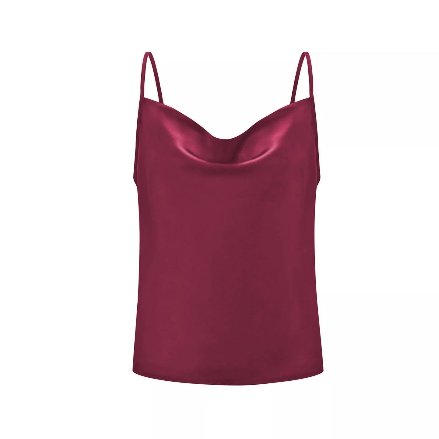 Xandra - Satijnen V-hals Top met spaghetti bandjes