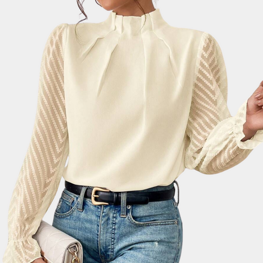 Yara - Stijlvolle Top met Lange Mouwen in Coastal Elegance