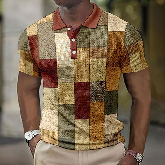 Yestin - Geruit heren zomer poloshirt