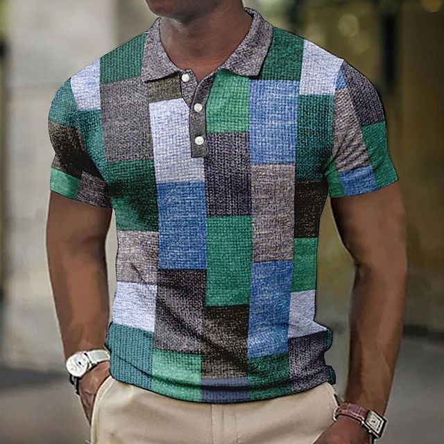 Yestin - Geruit heren zomer poloshirt