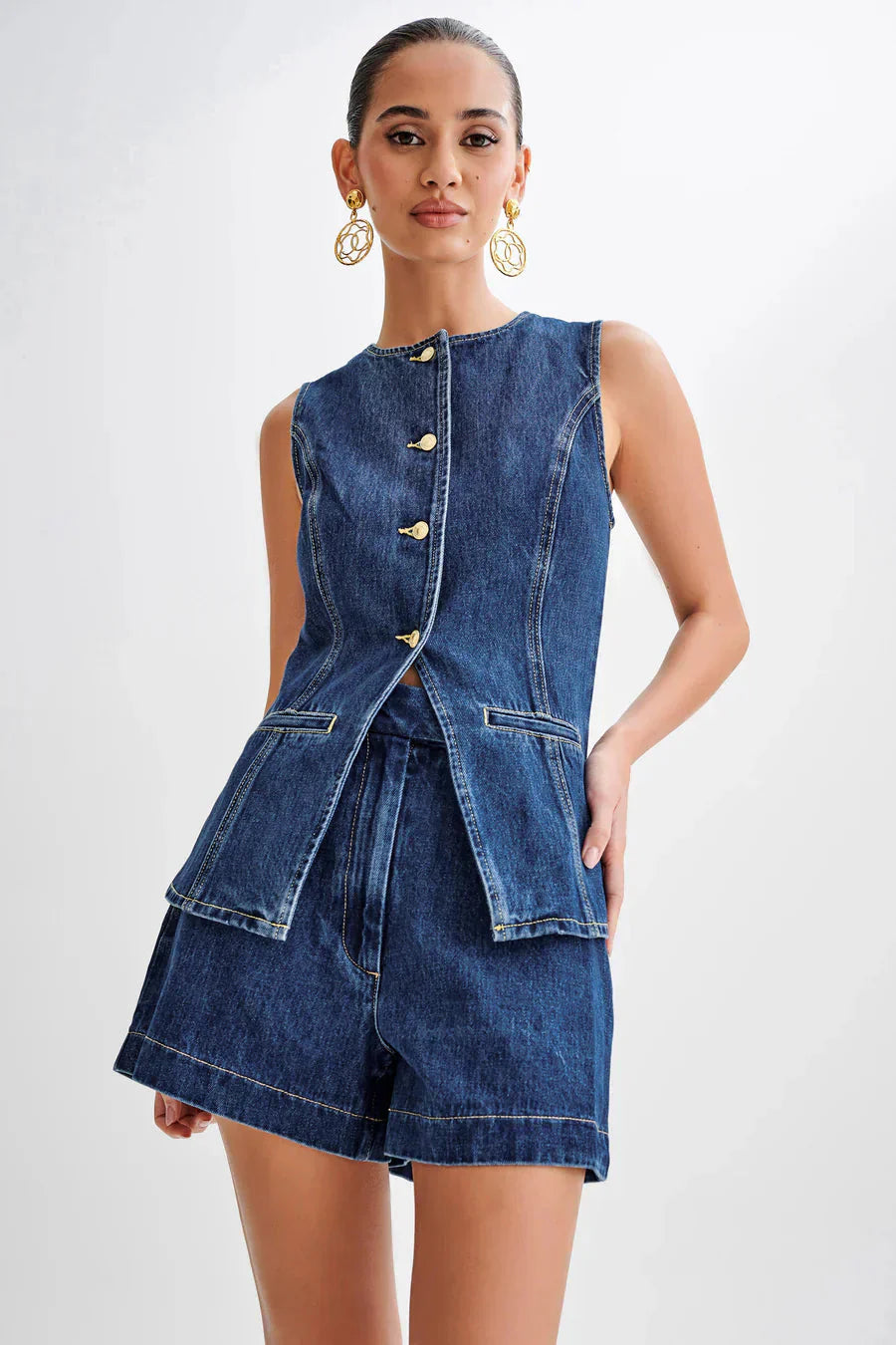 Zyndra - Getailleerde Denimset voor Dames