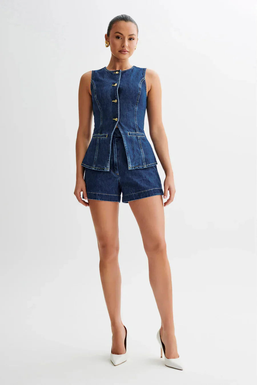 Zyndra - Getailleerde Denimset voor Dames